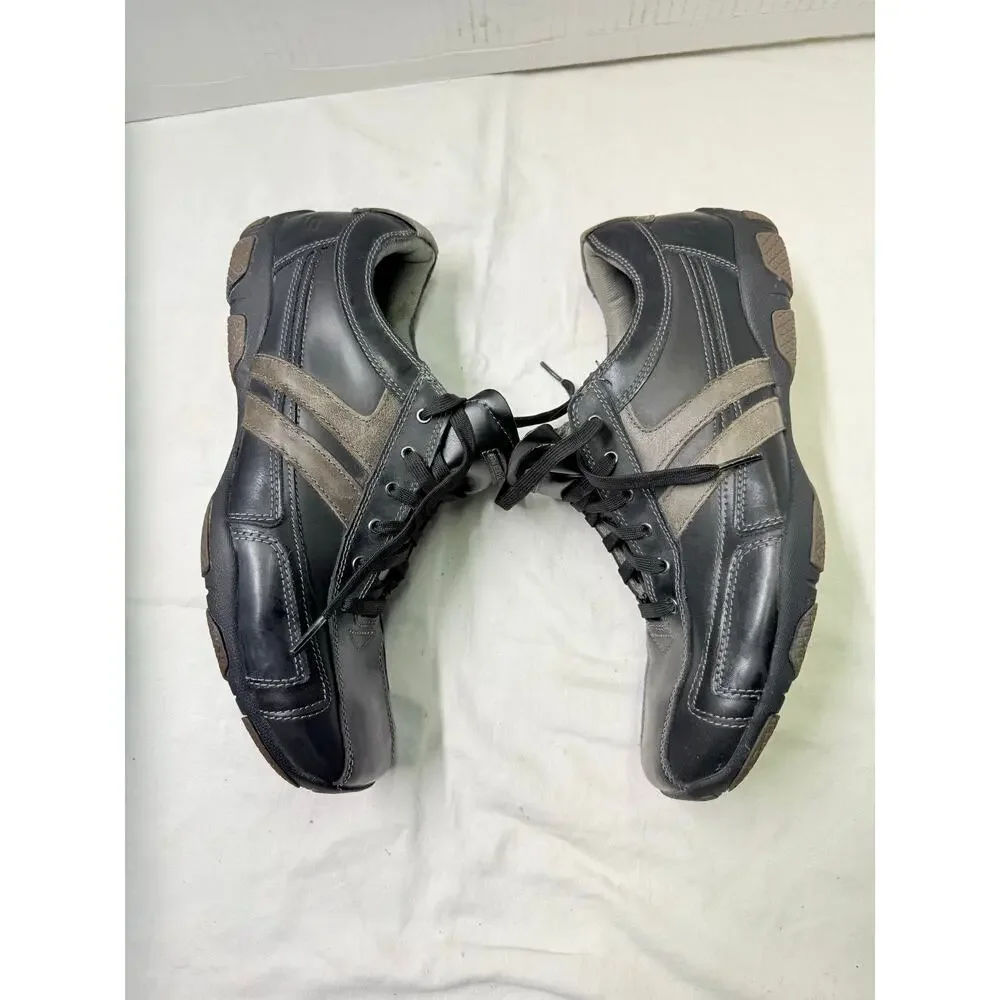 SKECHERS  LEATHER CASUAL SNEAKERS Mens size 12 color black SN 62861 - Picture 7 of 13